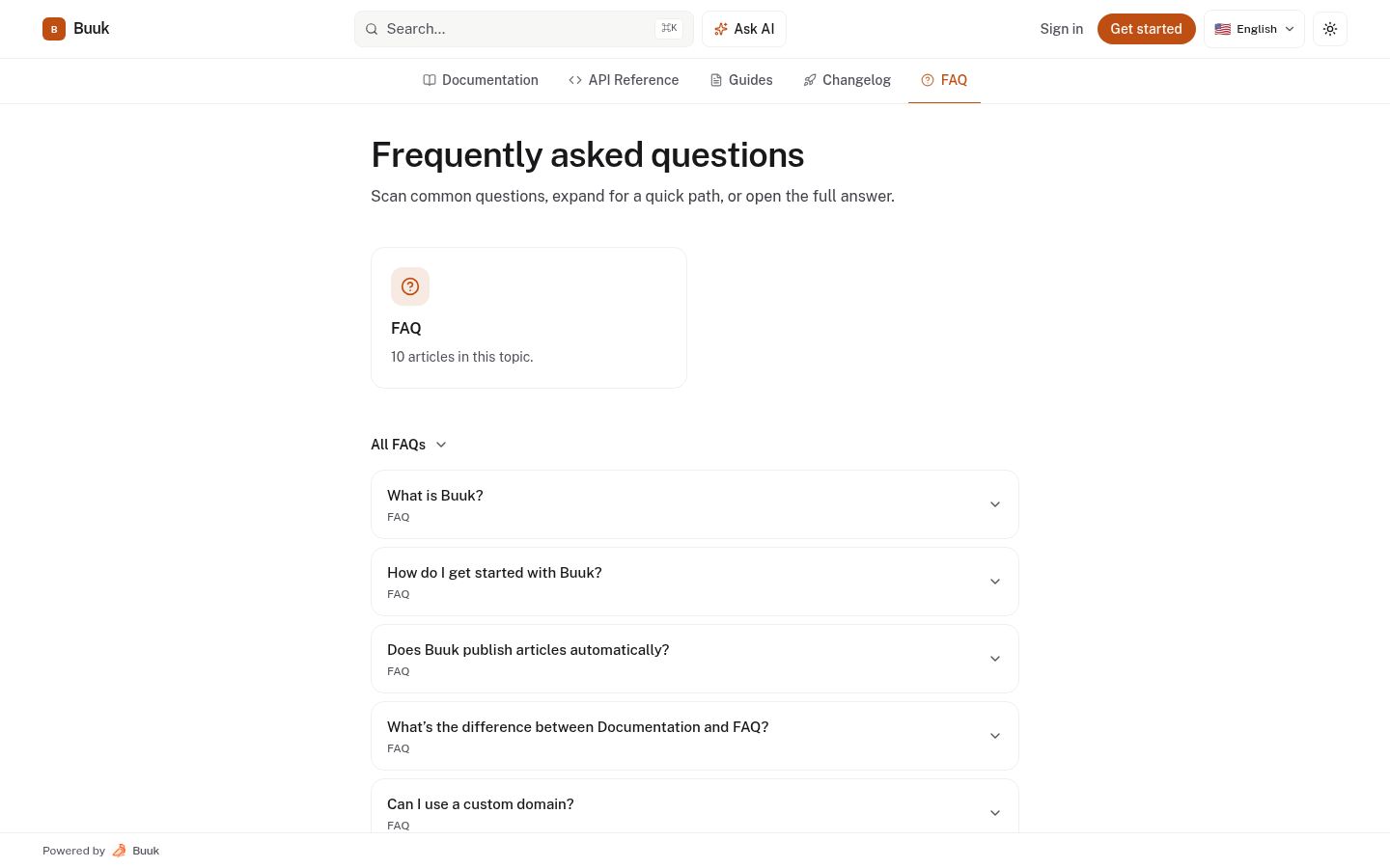 The FAQ collection: short questions readers can expand without leaving the list.